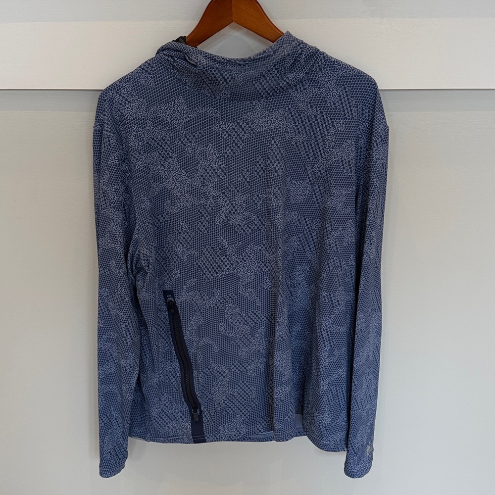 Greyson Camouflage Hoodie - Blue with Camo Hood sz L
